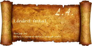 Lénárd Antal névjegykártya
